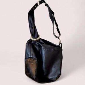Rimanchik / Brown And Black Leather Shoulder Bag /Made In Canada
